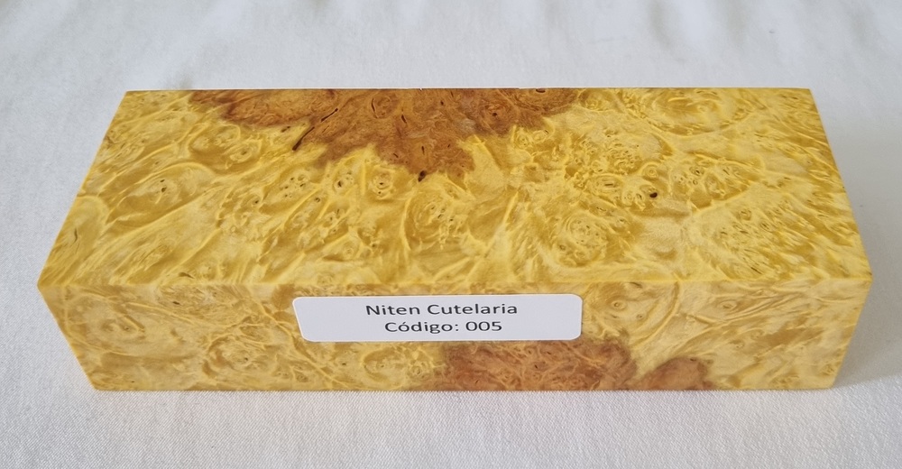 Bloco de Madeira Estabilizada-Amarelo-Cod 005