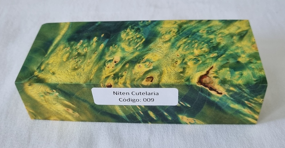 Bloco de Madeira Estabilizado -Verde Cod 009
