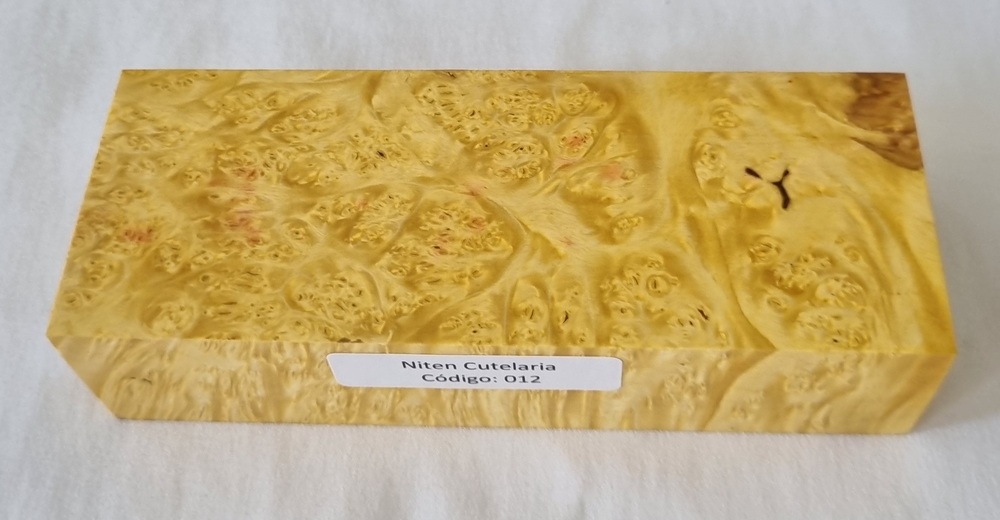 Bloco de Madeira Estabilizada -Amarelo - Cod 012