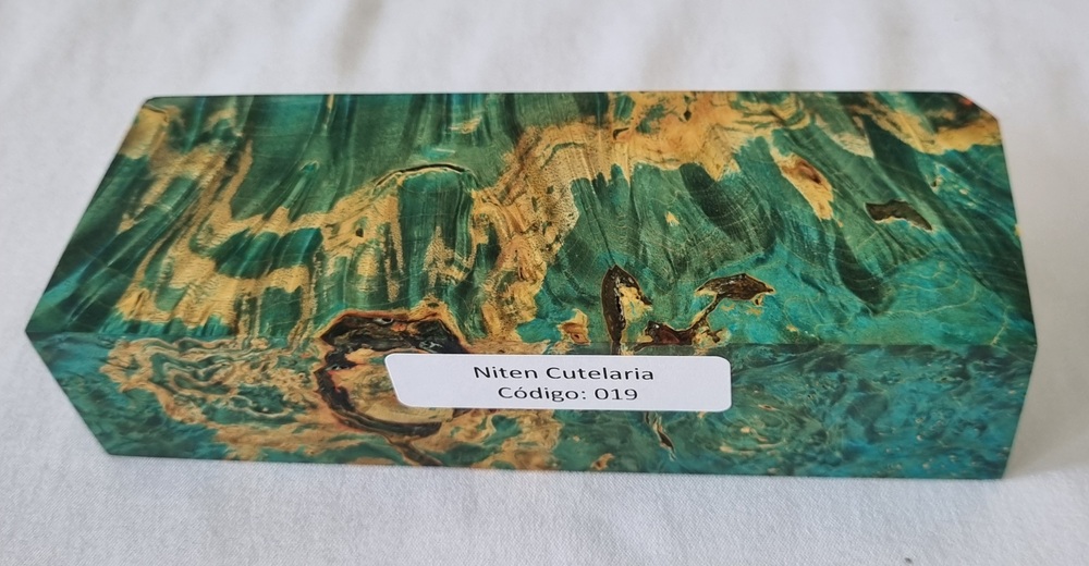 Bloco de Madeira Estabilizada -Verde -Cod -019