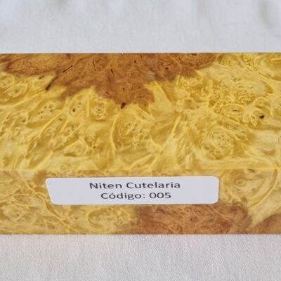 Bloco de Madeira Estabilizada para Cabo de Faca — Amarelo — Cod 005