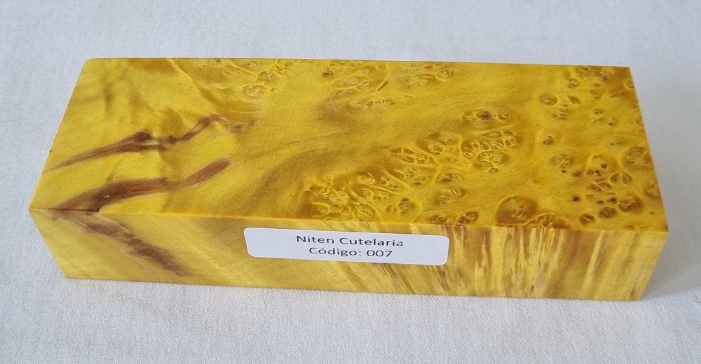 Bloco de Madeira Estabilizada para Cabo de Faca — Amarelo — Cod 007