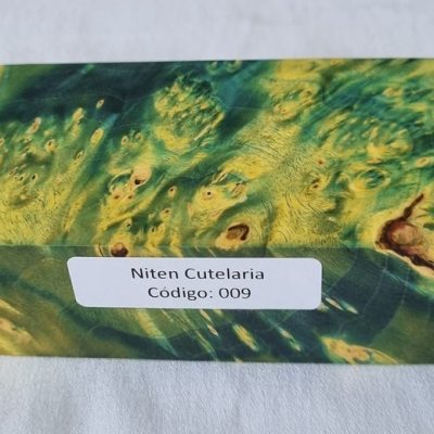 Bloco de Madeira Estabilizada para Cabo de Faca — Verde — Cod 009