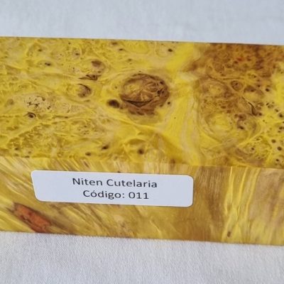 Bloco de Madeira Estabilizada para Cabo de Faca — Amarelo — Cod 011
