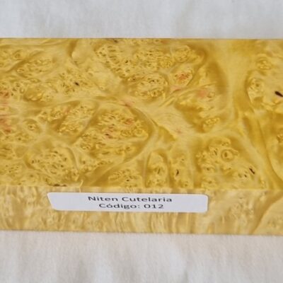 Bloco de Madeira Estabilizada para Cabo de Faca — Amarelo — Cod 012