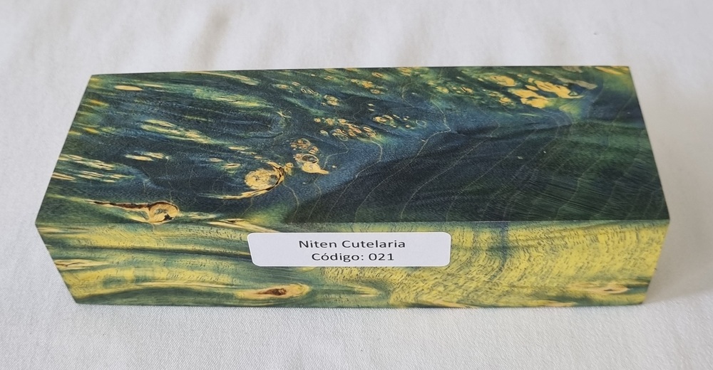 Bloco de Madeira Estabilizada para Cabo de Faca — Verde — Cod 021