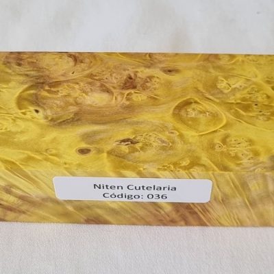 Bloco de Madeira Estabilizada para Cabo de Faca — Amarelo — Cod 036