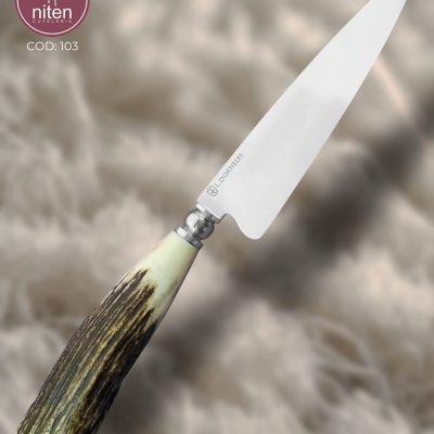 Faca EDC Artesanal Aço Carbono Cabo Cervo 25 cm — Luciano Dorneles