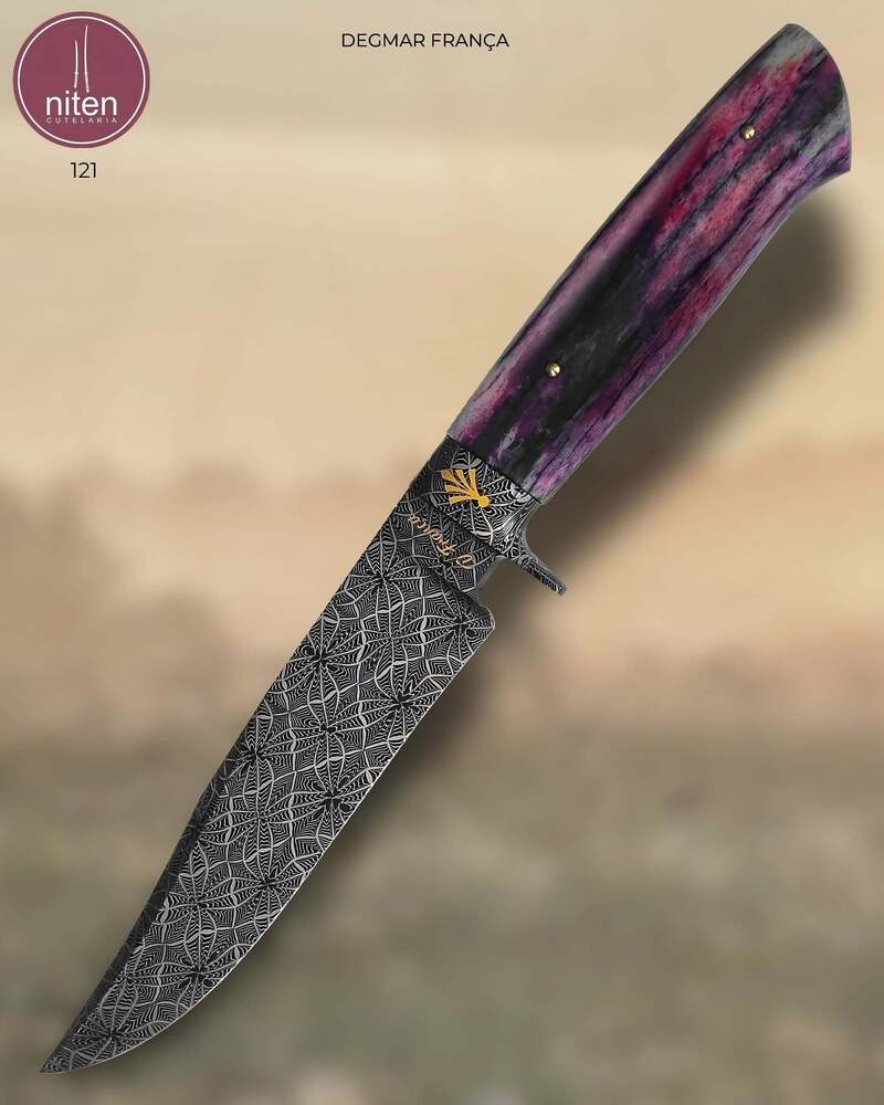 Faca Hunter Artesanal Aço Damasco 29,5 cm — D. França