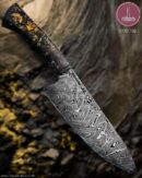 Faca de Churrasco Artesanal Aço Damasco Cabo Madeira Estabilizada 26,5 cm — Berardo (Ref 150)