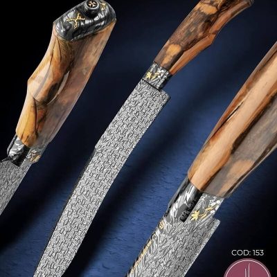 Faca Gaúcha Artesanal Aço Damasco Turco 37 cm — Lisandro Bertoni