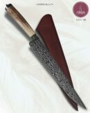 Faca Gaúcha Artesanal Aço Damasco Cabo Chifre de Cervo 39 cm — Sandro Blauth