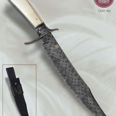 Faca Bowie Artesanal Aço Damasco Mosaico 38,5 cm — Bruno Dal Molin