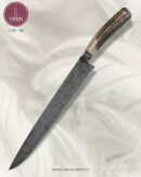 Faca Gaúcha Artesanal Aço Damasco Cabo Chifre de Cervo 39,5 cm — Ismael Biegelmeier