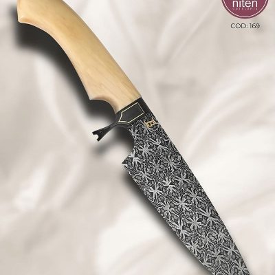 Faca Hunter Artesanal Aço Damasco Mosaico 29 cm — Ismael Biegelmeier