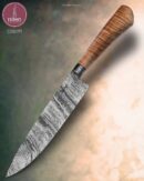 Faca de Churrasco Artesanal Aço Damasco Cabo Madeira Estabilizada 34,5 cm — Bruno Malagi