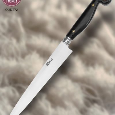 Faca Churrasco Artesanal Aço Carbono Cabo Ébano Africano 28 cm — Nunes