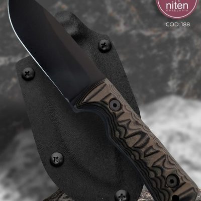 Faca EDC Artesanal Aço Carbono Cabo Micarta Marrom 19,5 cm — Lucas Cutelaria