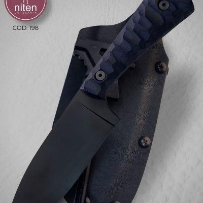 Faca EDC Artesanal Aço Carbono Cabo Micarta Azul 23 cm — Lucas Cutelaria