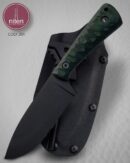 Faca EDC Artesanal Aço Carbono Cabo Micarta Verde 23 cm — Lucas Cutelaria