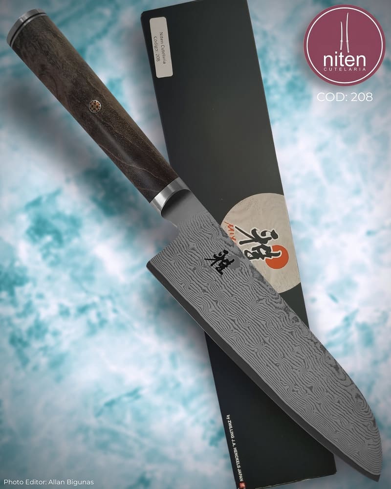 Faca de Cozinha Japonesa Santoku Aço Damasco 31 cm — Miyabi by Zwilling