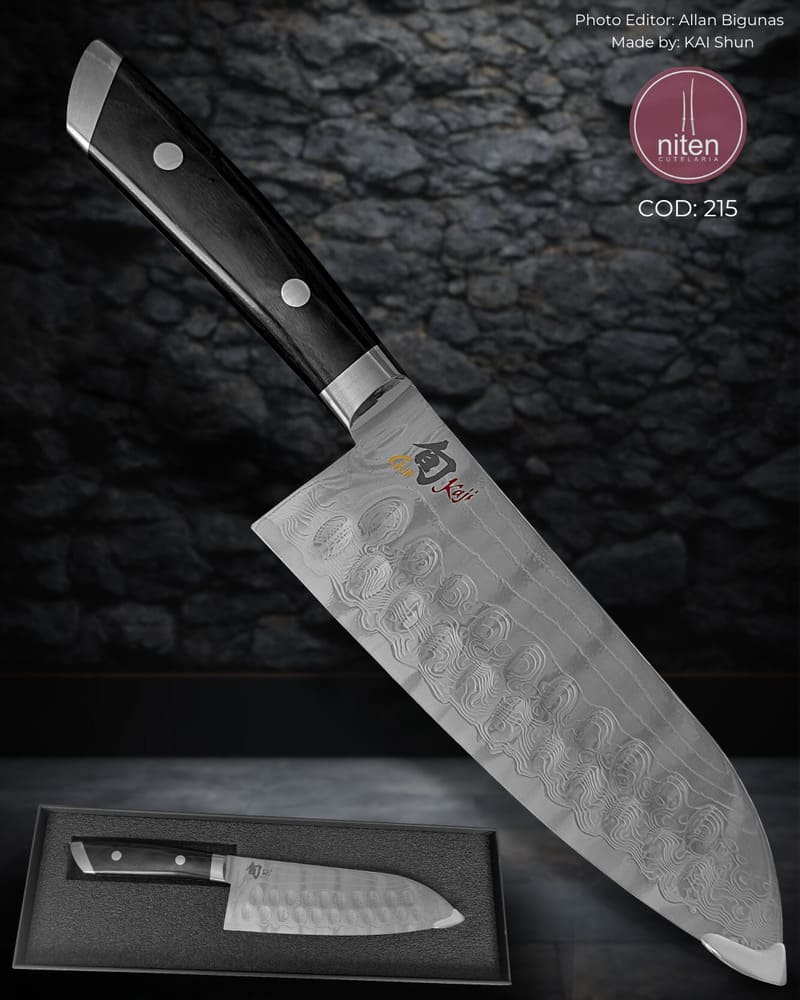 Faca de Cozinha Japonesa Santoku Aço Damasco 32,5 cm — Shun Cutlery