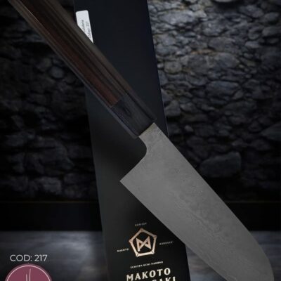 Faca de Cozinha Japonesa Santoku Aço Damasco 31 cm — Makoto Kurosaki