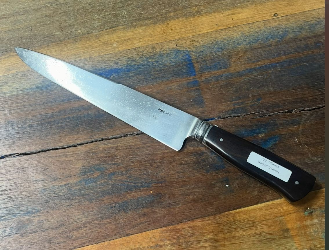 Faca Churrasco Artesanal Aço Carbono Cabo Madeira Estabilizada 38,5 cm — Borchardt
