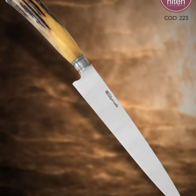 Faca Gaúcha Artesanal Aço Carbono Cabo Chifre de Cervo 32,5 cm — Lapinsky