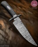 Faca Bowie Artesanal Aço Damasco Cabo Madeira Estabilizada 27 cm — Portugal