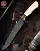 Faca Bowie Artesanal Aço Damasco 33,8 cm — Ronmell Fernandes
