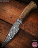 Faca Hunter Artesanal Aço Damasco Cabo Madeira Estabilizada 26 cm — Andres Viario