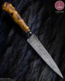 Faca Gaúcha Artesanal Aço Damasco Cabo Madeira Estabilizada 24 cm — Luciano Dorneles