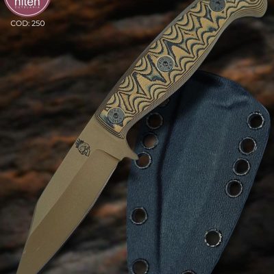 Faca EDC Artesanal Aço Carbono Cabo G10 Lâmina 9 19,5 cm Lâmina 9,5 cm — Leonardo Borba (Ref 250)
