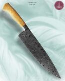 Faca Chef Artesanal Aço Damasco Cabo Madeira Estabilizada 36,5 cm — J. Portugal