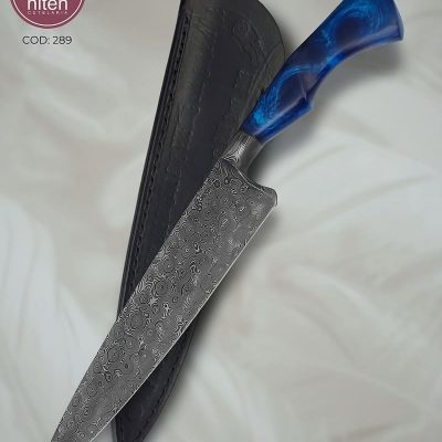 Faca Chef Artesanal Aço Damasco Cabo Resina 36 cm — Boeck