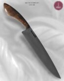 Faca Chef Artesanal Aço Carbono Cabo Madeira 35 cm Lâmina 22,5 cm — Milton Rodrigues