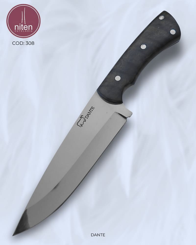 Faca Utilitária Artesanal Aço Inox Cabo Madeira 27 cm — Dante