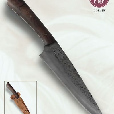 Faca Chef Artesanal Aço Carbono Cabo Madeira 31 cm — J.c