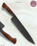 Faca Chef Artesanal Aço Damasco Cabo Madeira Estabilizada 37,5 cm — Berardo