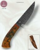 Faca Hunter Artesanal Aço Damasco Cabo Madeira Estabilizada 23 cm — Berardo