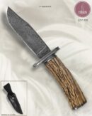 Faca Bowie Artesanal Aço Damasco Cabo Cervo 27 cm — P. Hammer