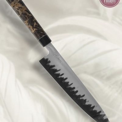 Faca Japonesa Artesanal Aço San Mai Cabo Madeira Estabilizada 36 cm — J. Ribeiro