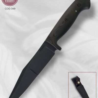 Faca Utilitária Artesanal Aço Carbono Cabo Micarta Verde 29 cm — Nunes