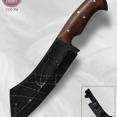 Facão Artesanal Aço Carbono Cabo Madeira Balsamo 36 cm — JB Facas