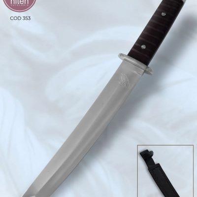 Faca Tantô Artesanal Aço Carbono Cabo Madeira Roxinho 42 cm — JB Facas