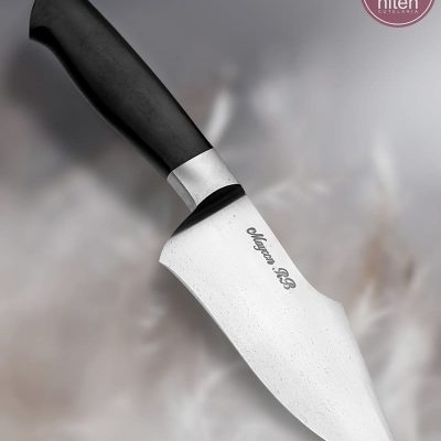 Faca Utilitária Artesanal Aço Carbono Cabo Ébano Africano 26,5 cm — Maycon RB