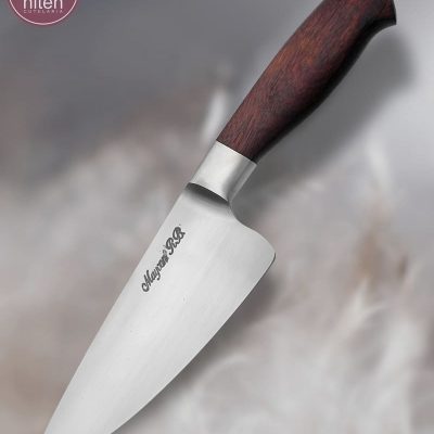 Faca Chef Artesanal Aço Carbono Cabo Madeira Nacional 27 cm — Maycon RB (Ref 382)