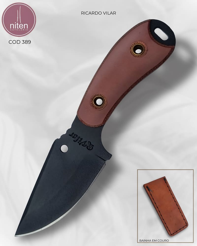 Faca EDC Artesanal Aço Carbono Cabo Celeron 16 cm — Ricardo Vilar
