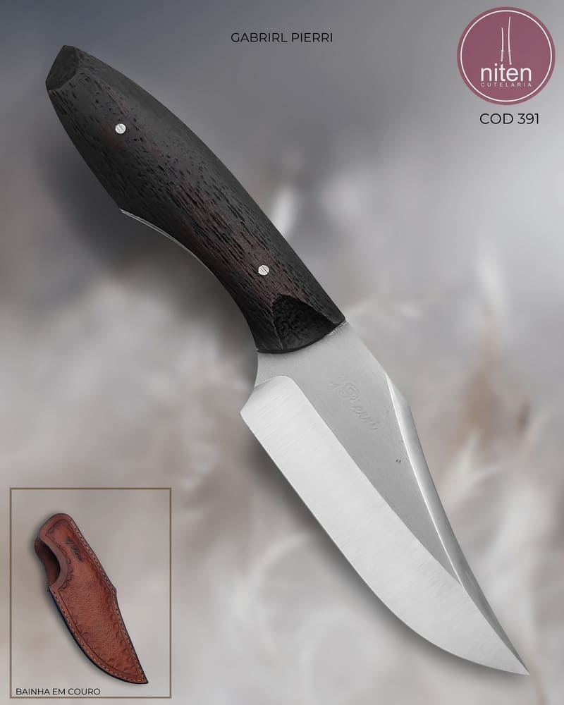 Faca Hunter Artesanal Aço Inox Cabo Madeira 20 cm — Gabriel Pierri